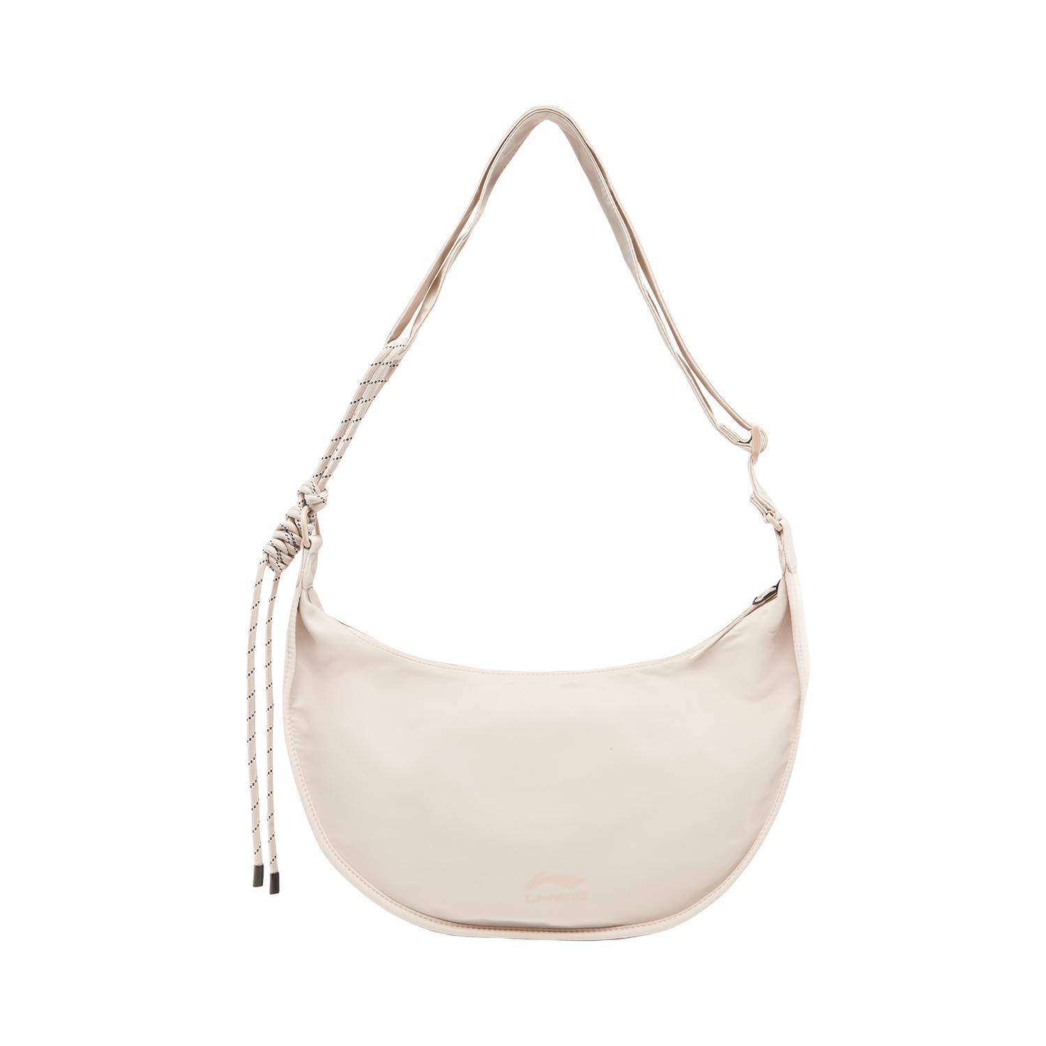 Li Ning Fabric With Nylon Shoulder Bag, Crossbody Bag Regular Unisex Mica Gray ABDU165-1.