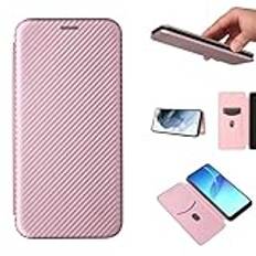 ESONG kolfodral kompatibel med Huawei P smart Pro 2019, PU-läder fodral +TPU stötfångare med korthållare magnetisk stängning ställ- Rosa