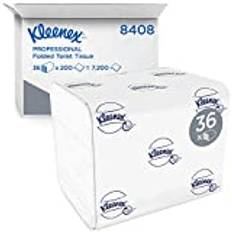 Kleenex Toilettenpapier 8408 – 2-lagiges Klopapier in Großpackungen – 36 Packungen x 200 Blatt (7.200 Blatt) ,weich und angenehm, Einzelblatt