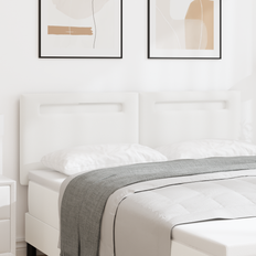 vidaXL Sengegavl Enkel Design Ren Hvid 140 cm Faux Læder