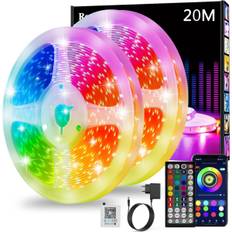LED Strip 20M, RGB 5050 LED Strips, 30 LEDs / Meter, App and Remote Control,