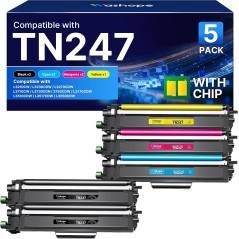 Brother TN-247/TN-243 toner 5-pak (2xsort+CMY) – kompatibelt tilbehør