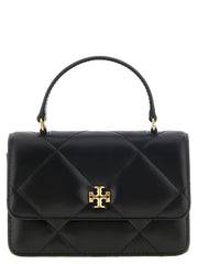 Tory Burch Kira Mini Calfskin Leather Top Handle Bag — Black
