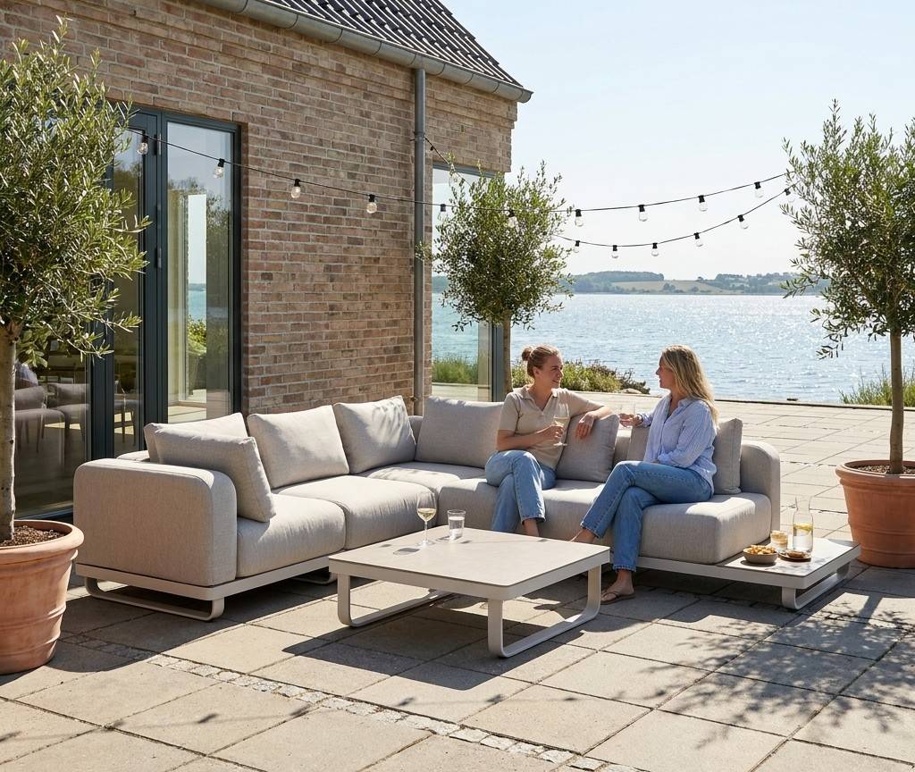 Odense Loungesæt - Vendbar - Gråhvid.