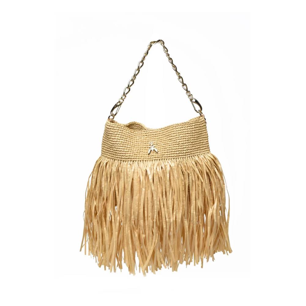 Patrizia Pepe Raffia Skuldertaske - Tasker - Dame - Beige - ONE SIZE - Uld