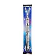 HCAEIOFJ Klart akryl displayfodral för Lego Ideas 21309 tillämpligt för Nasa Apollo Saturn V set displaybox present (endast displayfodral) (bakgrund + toppljus2)