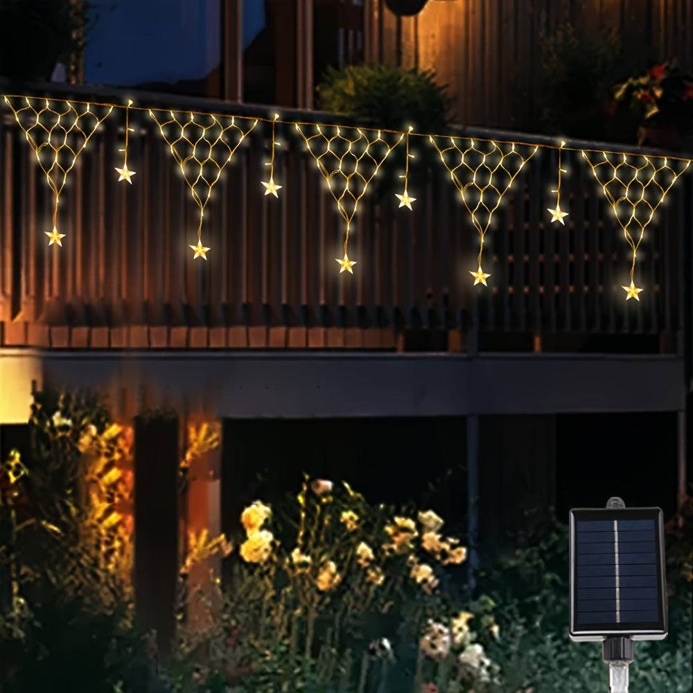 SolarTwinkle – Dekorativ LED-belysning med solbatteri - Varm vit / 6,3 meter 162LED