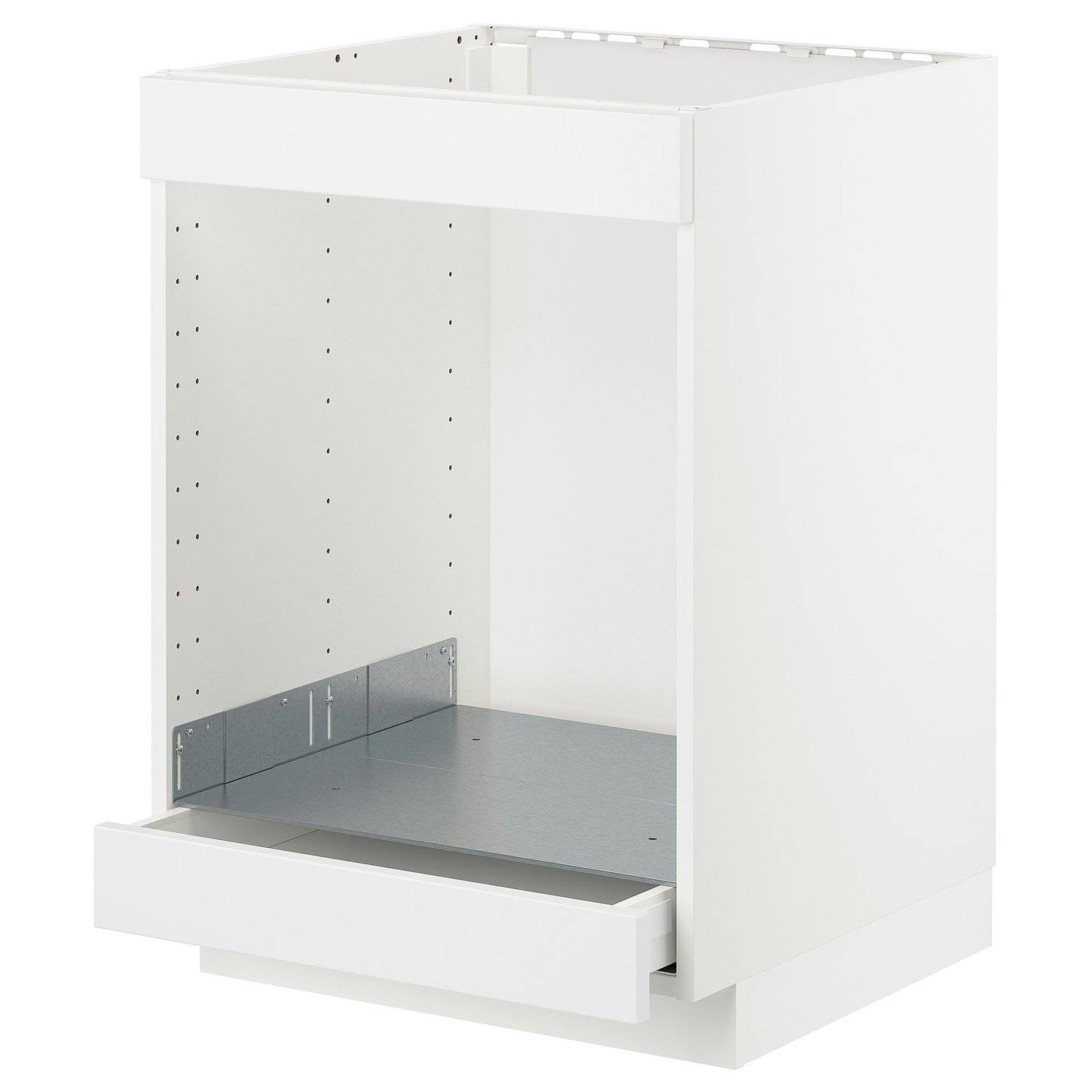 METOD / MAXIMERA bänkskåp för häll+ugn med låda, vit/Axstad matt vit, 60x60 cm