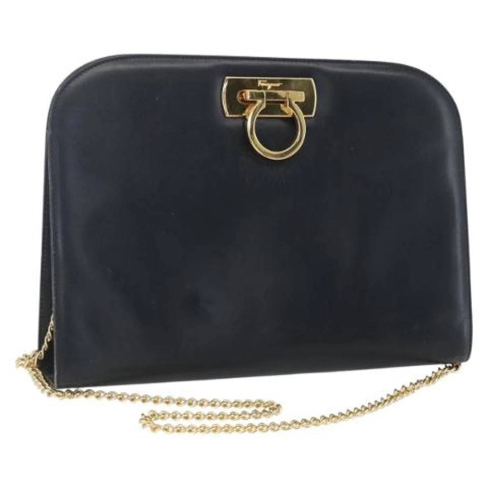 Salvatore Ferragamo Pre-owned Pre-owned Læder Crossbody Taske - Vintage - Dame - Blå - ONE SIZE - Læder