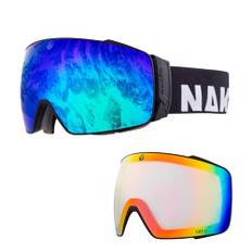 NAKED Optics Skibrille Männer, Ski Brille Frauen, Snowboardbrille (STORM OTG Schwarz, inkl. Schlechtwetterglas)