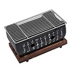 Faderr Mini-grill, japansk bordsgrill, bärbar utomhus inomhus matlagningsspis, för Yakiniku, Robata, Yakitori, Takoyaki och grill (storlek: 24 x 12,5 cm)