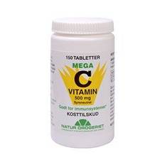 Mega C Syreneutral 500 mg. 150 Tabletter TILBUD