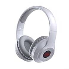Hasaller Trådlösa hörlurar, uppladdningsbara bärbara hörlurar, hörlurar med radio, bärbart headset med inbyggd FM-radio Bluetooth-hörlurar Over-Ear (vit)
