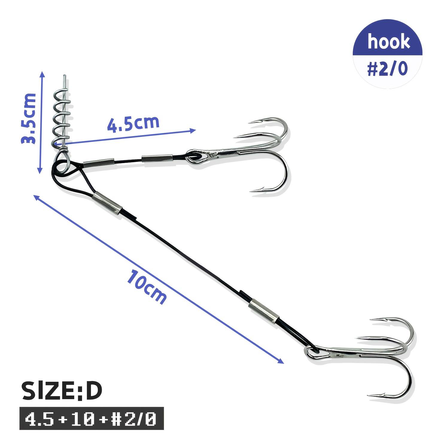 Double-hook/triple-hook Fishing Rig, Sharp Triple Hooks, High-carbon Steel Construction, Wire Bait, Heavy-duty Screw Attachment, Suitable For Freshwater/saltwater Fishing, Durable , Hook Design