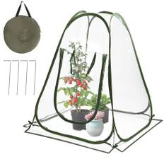 Växthus, litet övervintringstält för växter, popup, växthus, växthus, balkong, vintersäkert, transparent växtskyddstält vinter (70 x 70 x 80 cm)