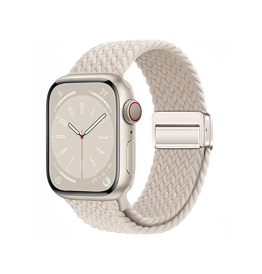 Apple Watch (38/40/SE/41/42mm) - Woven Magnetisk Flettet Rem - Starlight