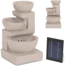 Solar trädgårdskaskadfontän med LED-belysning, 3 skålar, 2 W