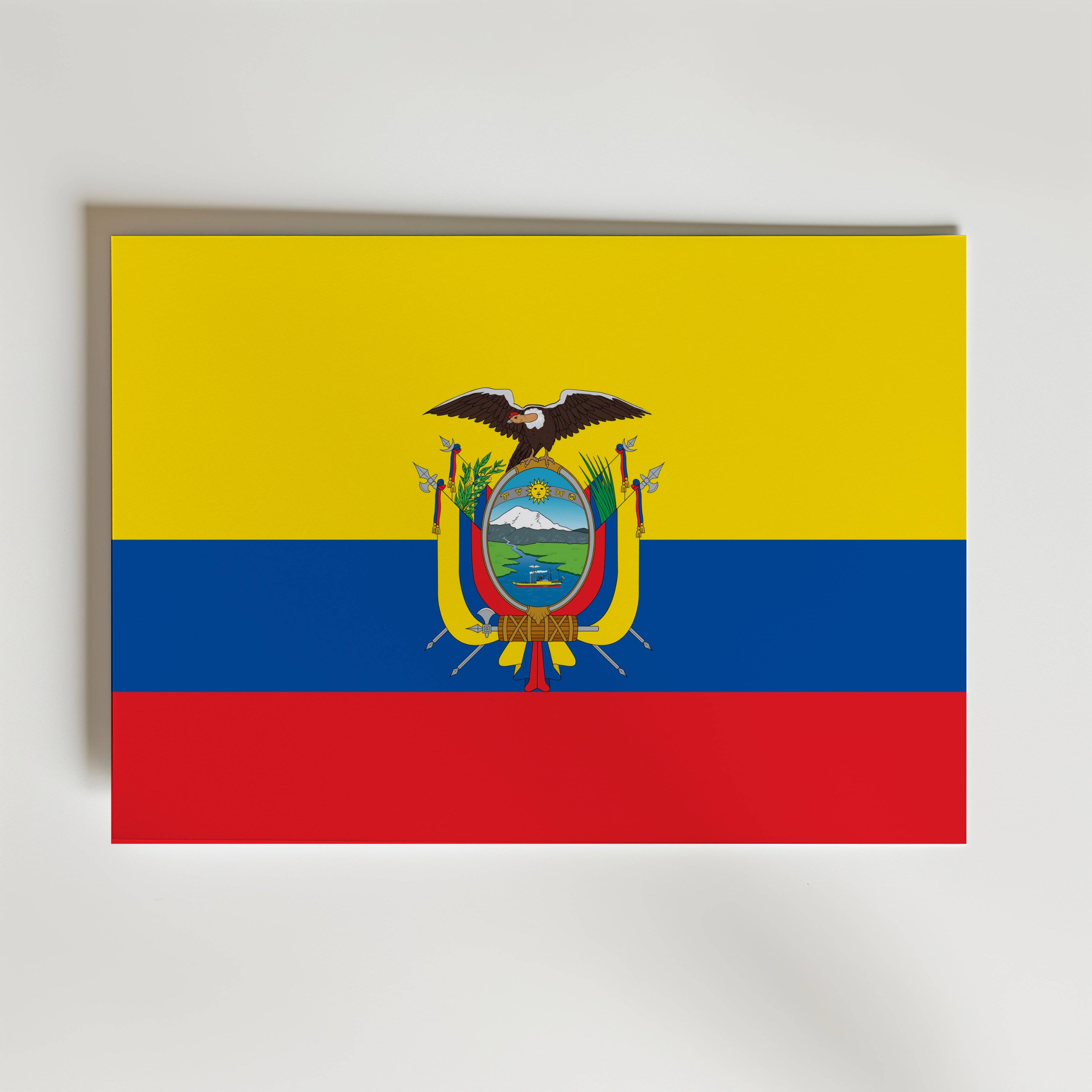 Ecuador National Flag Poster - Canvas 50x40 cm
