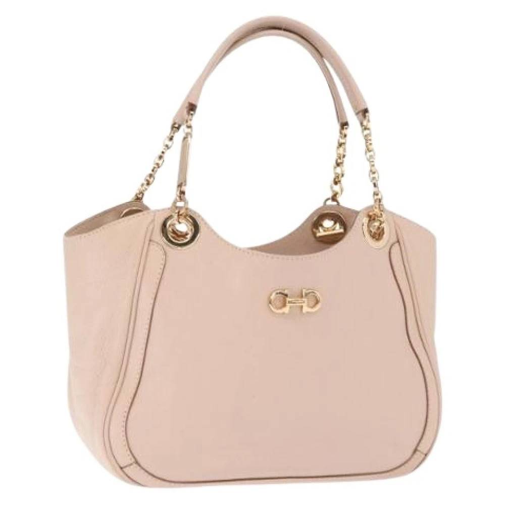 Salvatore Ferragamo Pre-owned Pre-owned Læder Håndtaske - Vintage - Dame - Lyserød - ONE SIZE - Læder