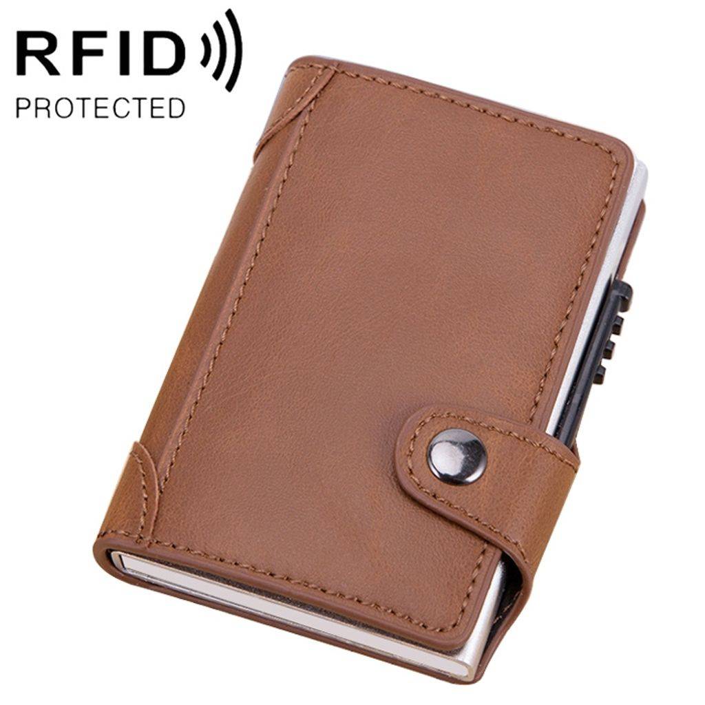 X-51 RFID-blockerande plånbok i PU-läder – Brun
