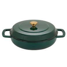 Combekk låg gryta med lock 28 cm/5 liter, grön - Grön
