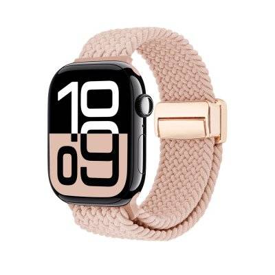 Elastiskt Vävd Nylonarmband Apple Watch 41mm Series 9 Rosa