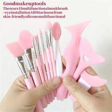 4 stycken/uppsättning multifunktionella ögonsminkverktyg, silikon-eyelinermall, mascaramask-ögonskuggsapplikator, läppstiftsapplikator, guidevinge-eye - Dammrosa