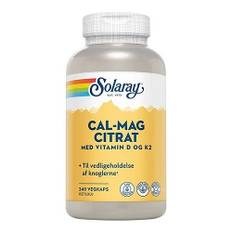 Cal-Mag Citrat med Vitamin D og K2 Solaray 240 kapsler