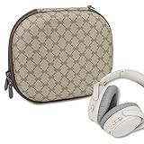 Geekria NOVA-hörlursfodral för on-ear-hörlurar, ersättningshårdskaligt resefodral med kabelförvaring, kompatibelt med JBL Tune 510BT, Skullcandy Riff 2 (brunt mönster)