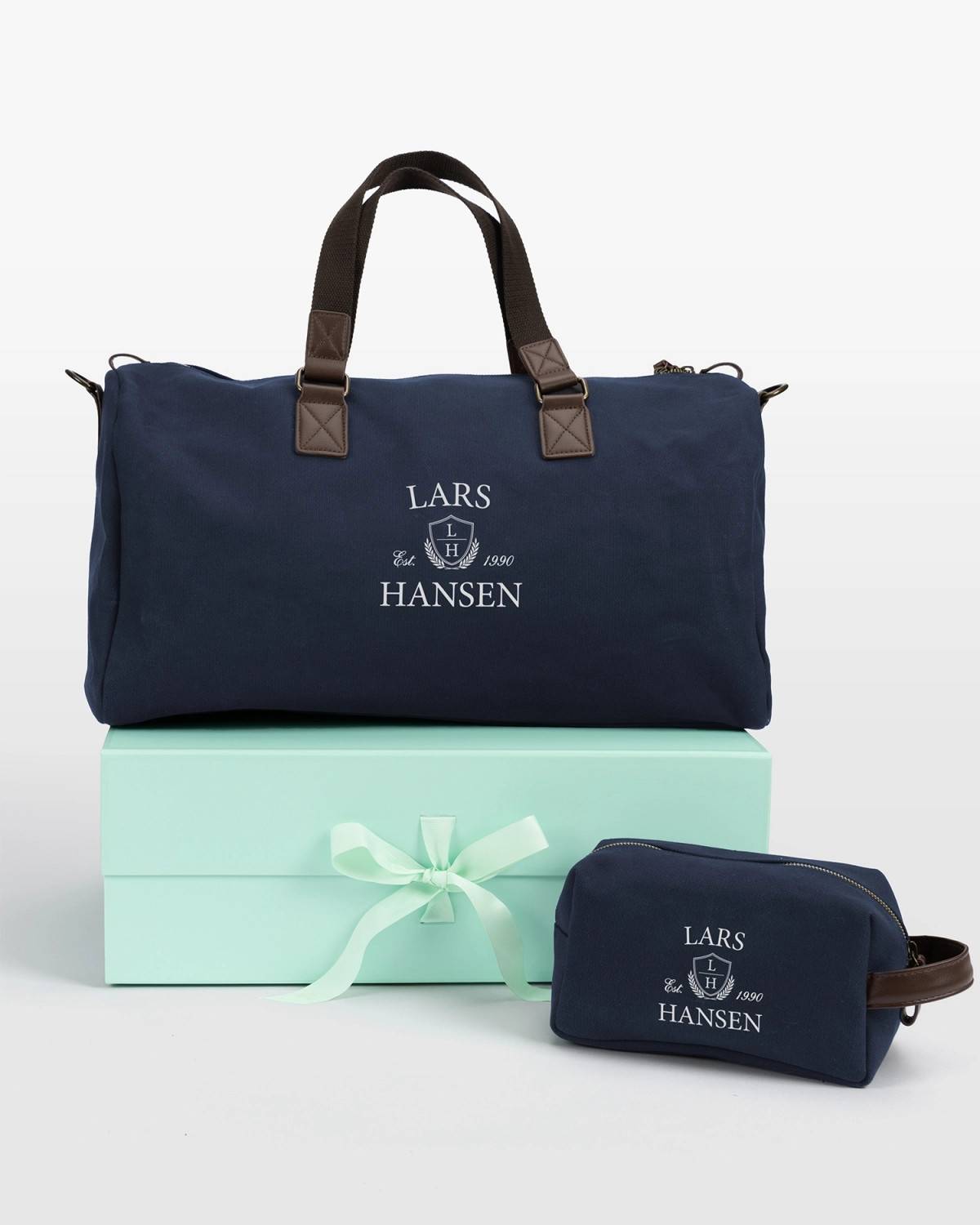 Duffle bag & Necessær med navn, marin - Lounge