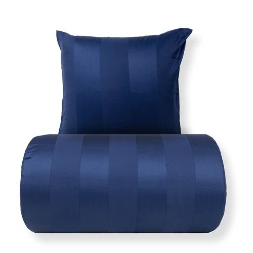 Dubbelt påslakansset 200x220 cm - 100% bomullssatin - Blå breda ränder.