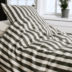 BLOK STRIPE BED LINEN in 100% organic cotton from Omhu | OLIVE/SAND