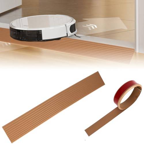 Umllpet Dörrtröskelramp, 90 x 5 x 1 cm PVC-tröskelramp, robotdammsugare, övergångsprofil med självhäftande baksida, bärbar självhäftande trottoarramp för cykel, rullstol, barnvagn, rullator, skoter