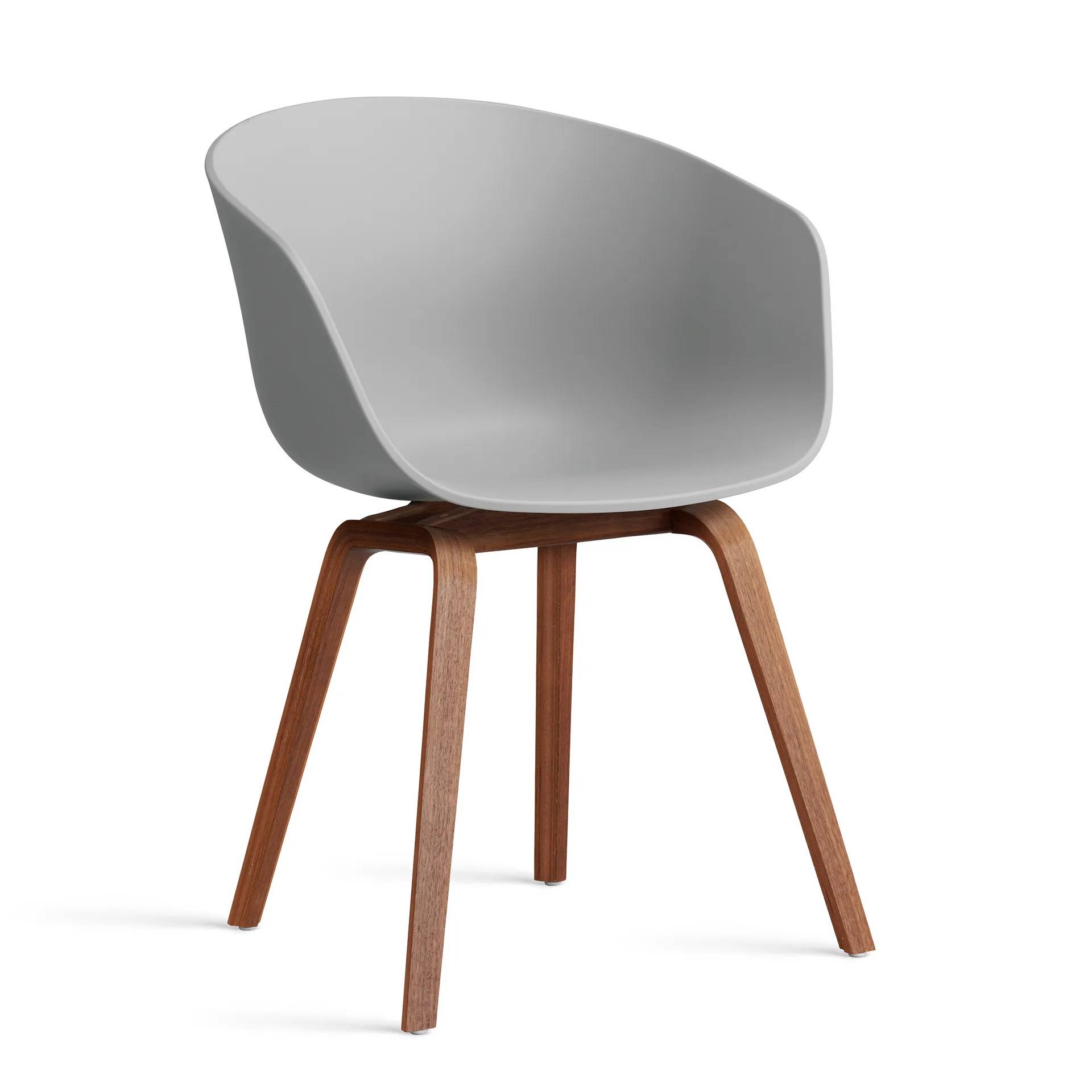 HAY About a Chair 22 2.0 stol Concrete grey-lakeret valnødstel