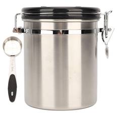 Airtight Stainless Steel Coffee Bean Container Coffee Canister Kitchen Food Storage Container with 1.2L