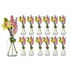 casavetro 12 x mini vas glasflaskor små flaskor bordsvaser set glas dekorativa flaskor väskar vaser bröllop dekoration