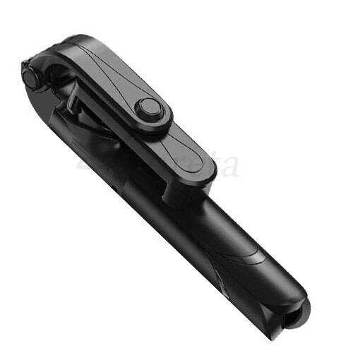 Roreta 3 in 1 bluetooth trådlös selfiestick med fjärrkontroll handhållen monopod hopfällbart bärbart stativ för iphone xr - Svart