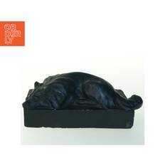 Bronzefigur af liggende hund (str. 19 x 9,5 cm)