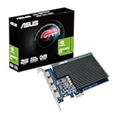 ASUS NVIDIA GeForce GT 730 grafikkort (PCIe 2.0, 2 GB GDDR5-minne, 4 x HDMI-portar, design med en plats, passiv kylning)