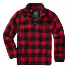 Lumberjacka teddyfleece pullover röd/svart - herr