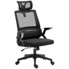 Ergonomisk Kontorstol i Mesh – Sort, Sammenklappelige Armlæn, 58 x 61 x 119 cm
