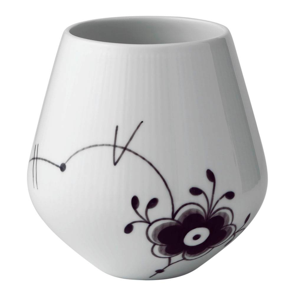 Royal Copenhagen - Black Fluted Mega Vas 15 cm