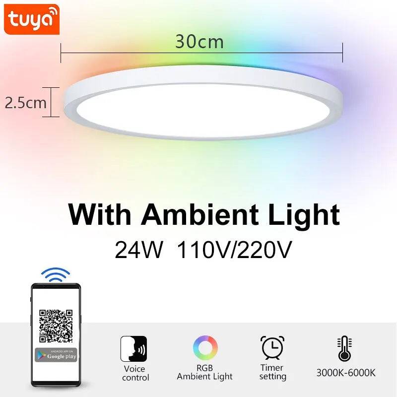 BENEWTON TUYA Ceiling Lamp Room Decor Led Light RGB APP Voice Control Alexa Google Smart Lamp For Home - TUYA Smart Lamp