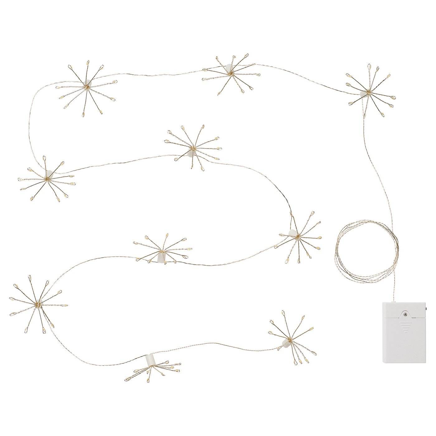 STRÅLA LED ljusslinga, tomtebloss/batteridriven, 2.2 m