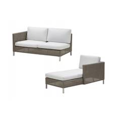 Cane-line Connect Loungesæt m/chaiselounge - Taupe/Hvid