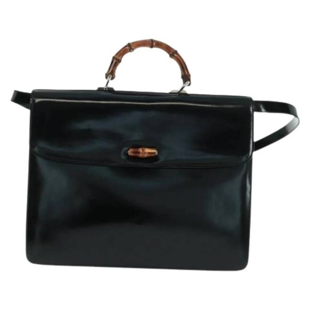 Gucci Vintage Pre-owned Vintage taske med bambushank - Vintage - Dame - Sort - ONE SIZE - Bambus