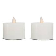 LED fyrfadslys stearin - 2 stk. - 3 cm - m/bevægelig flamme - (flere farver) - Sølv