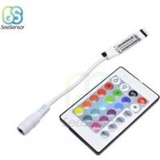 Dc 5v 12v volt rgb usb ir rf fjärrkontroll usb led strip light 3 17 24 key remote wireless för sdm 3528 led strips - 24- tangent 12v