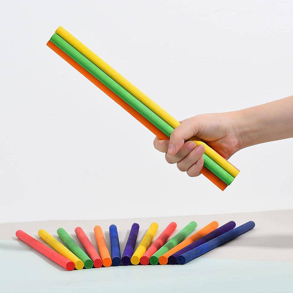 50 st färgglada trärytmstavar Klassiska trumpinnar Barn Samba Musikslagverk Pedagogiska leksaker Stick Set