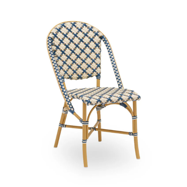 Sika Design Sofie Exterior Caféstol - Tempotest Beige - Starweave Ivory & Navy blue & Cappuccino